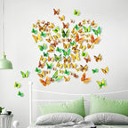 24pcs 3D Vivid Special Man-Made Lively Butterfly Art DIY Decor Wall Stickers Decals Nursery Decoration, Bathroom Décor, Office Décor, 3D Wall Art, 3D Crafts for Wall Art Kids Room Bedroom