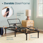 Linenspa Adjustable Bed Frame - Independent Head and Foot Incline - Powerful Quiet Motor - Easy Tool Free Assembly - Lounging - TV - Working - Reading - Ergonomic - Electric Bed Base - Twin XL Size