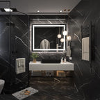 40x32 Inch Led Mirror for Bathroom with Front Light and Backlit, Dimmable Anti Fog Wall Bathroom Mirror with Led Lights, Water Proof, Decor Vanity Mirror