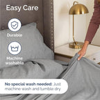 Queen Sheets Set 6 Piece - Includes 4 Pillowcases - Bed Sheets Queen Size - Soft Hotel Luxury Bedding - Cooling, Comfy & Breathable - 1 Flat & 1 Fitted & 4 Pillowcases w/ Deep Pockets - Heathered Grey