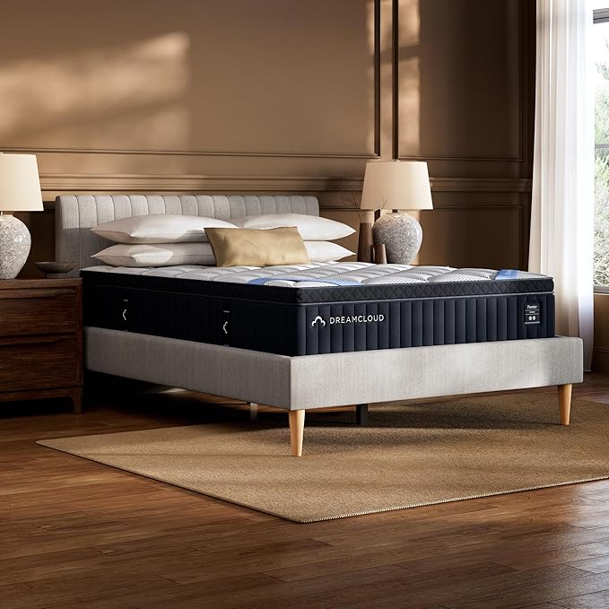 DreamCloud Premier 13" California King Mattress - Luxury Hybrid Gel Memory Foam - 365 Night Trial - Fiberglass Free - Forever Warranty - Mattress in a Box - CertiPUR-US Certified