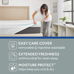 2" SealyChill™ Memory Foam Mattress Topper, Washable Allergen Resistant Cover, Queen (F02-00159-QN0) , White