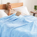 Exclusivo Mezcla Fleece Blanket Twin Size for Bed, Super Soft and Warm, All Season Use, Cozy, Plush, Lightweight, 60x80 Inches Ice Blue