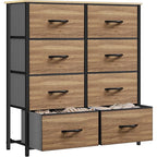 YITAHOME Dresser with 8 Drawers - Fabric Storage Tower, Organizer Unit for Bedroom, Living Room, Hallway, Closets - Sturdy Steel Frame, Wooden Top & Easy Pull Fabric Bins, Burlywood Grain