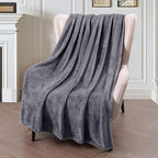 Exclusivo Mezcla Fleece Throw Blanket for Couch, Sofa, 300GSM Super Soft and Warm Blankets, Dark Grey Throw All Season Use, Cozy, Plush, Lightweight, 50x60 Inches