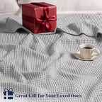 PHF 100% Cotton Waffle Weave Blanket Twin Size for Bed,Snag Proof Lightweight Breathable Moisture-Wicking Throw for Couch,Great for Layering in Cold Weather,Machine Washable,Home Decor Gift-Light Grey