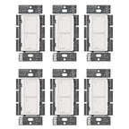 Lutron Caseta Original Smart Light Switch (Lutron Smart Hub Required), for Home, LED Lights, and Fans, 6 Amp, Single-Pole/3-Way, Neutral Required, PD-6ANS-WH-6-Pack, White, 6 Pack