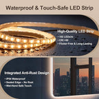 60''x36'' Lighted Mirrors for Bathroom Wall Backlit Rectangular Rounded Corners, LED Bathroom Mirror Frameless with Lights Anti Fog, Dimmable, 3 Colors,Tempered Glass, Shatter-Prooff (Color 2)