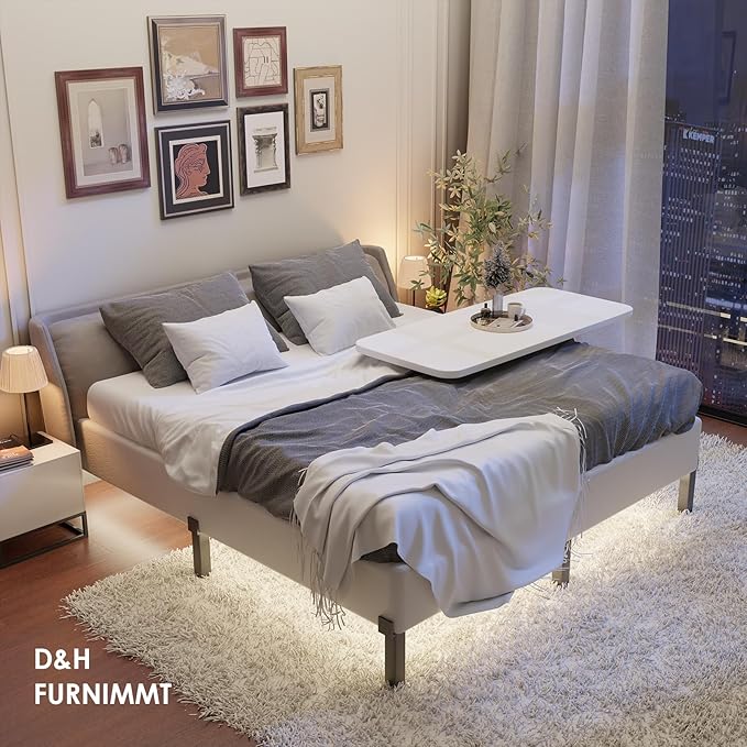 D&H FURNIMMT Full Size Box Spring 7 Inch, Heavy Duty Metal Box Spring Bed Base with Fabric Cover, Mattress Foundation, Easy Assembly, Noise Free（Full）