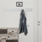 WEBI Coat Rack Wall Mount,Coat Hooks Wall Mounted,16" Hole to Hole,Large Coat Hanger Wall Hook Rack,5 Hooks for Hanging Coats,Hats,Jacket,Clothes,White,2 Packs