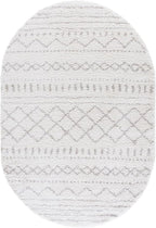 SAFAVIEH Arizona Shag Collection Area Rug - 6' x 8' Oval, Ivory & Beige, Non-Shedding & Easy Cleaning, Plush Thick Pile, Ideal for Living Room, Bedroom, Dining Space (ASG741A)