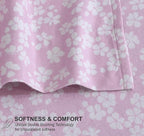 RUVANTI Flannel Sheets King Size - 100% Cotton Brushed King Size Sheets Set - Deep Pockets 16 Inches Bed Sheets - All Seasons Breathable & Extra Soft - Warm & Cozy, 4 Piece, Pink Flora