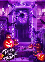 Minetom Halloween Fairy Lights, 33Ft 100 LED Battery Operated Fairy Lights, Waterproof Copper Wire Mason Jar Lights for Home Party Ghost Haunted House Indoor Outdoor Halloween Decorations, Purple