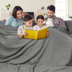 PHF 100% Cotton Waffle Blanket Oversized King 120"x120", Lightweight Breathable Extra Large 10'x10' Blankets for Bed, Giant Big Luxury Aesthetic Woven Bedding for Home Decor, Dark Grey