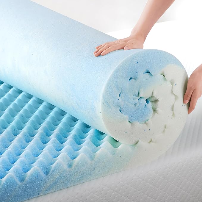 ZINUS 1.5 Inch Swirl Gel Cooling Memory Foam Mattress Topper, Smaller, More Convenient WonderBox Packaging, Cooling, Airflow Design, CertiPUR-US Certified, Full