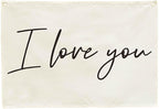 I love You Rectangular Canvas Banner-Boho Flag Wall Decor for Boy Girl Kids Friends,Nursery Babyroom Above Crib Bedroom Living Room Office-Baby Growth Stuff-Baby Shower Birthday Christmas Gift