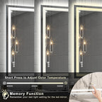 60''x36'' Lighted Mirrors for Bathroom Wall Backlit + Front Lit, Rectangular LED Bathroom Mirror Frameless with Lights Anti Fog, Dimmable, 3 Colors,Tempered Glass, Shatter-Proof (Color 1