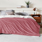 Bedsure GentleSoft Sherpa Fleece Blankets King Size for Bed - Thick and Warm Throw for Girls and Women, Soft Fuzzy Plush King Blanket for Winter, Dusty Rose, 108x90 Inches