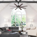 Honeywell Ceiling Fans Xerxes Modern 62 Inch Ceiling Fan with Light, Remote Control Fan, LED Indoor Fan with 8 Blades, Dark Elm and Rough Pine Blade Finish Options, Bronze (50609-01)