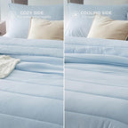 Bedsure King Comforter Set - Cooling and Warm Bed Set, ICY Blue Reversible Bedding for All Season, 3 Pieces, 1 King Size Comforter (102"x90") and 2 Pillow Cases (20"x36")
