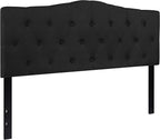 Flash Furniture Cambridge Tufted Upholstered Queen Size Headboard in Black Fabric