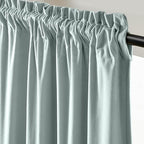 Lazzzy Velvet Blackout Curtains Thermal Insulated Room Window Drapes Super Soft Luxury Curtains for Living Room Bedroom Rod Pocket 2 Panels, Misty Blue, 52" W x 72" L