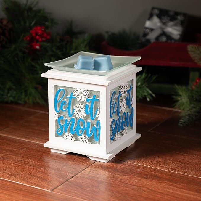 Scentsationals Wax Melt Warmer, for Scented Wax Melts - Christmas Holiday Collection Let It Snow - Fragrance Cubes and Tarts