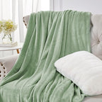 Walensee Fleece Blanket Plush Throw Fuzzy Lightweight (Queen Size 90x90 Sage Green) Super Soft Microfiber Flannel Blankets for Couch, Bed, Sofa Ultra Luxurious Warm and Cozy for All Seasons