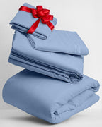 Mellanni Twin Sheets Set - 3 PC Iconic Collection Bedding - Hotel Luxury, Extra Soft, Cooling Bed Sheets - Wrinkle, Fade, Stain Resistant (Twin, Sky Blue)