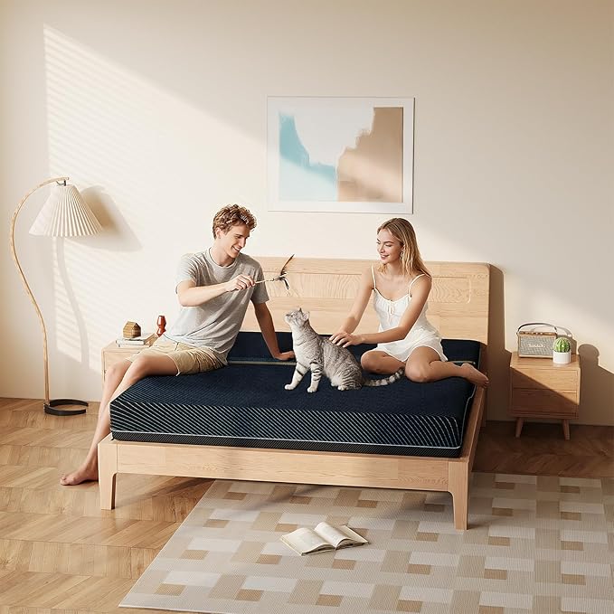 Crystli Queen Mattress 10 Inch, Gel Memory Foam Queen Size Mattresses, Activated Charcoal Infused, Medium Firm Bed Mattress in a Box for Pressure Relief, Fiberglass-Free, CertiPUR-US Certified, Black