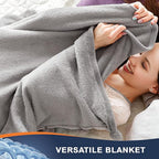 Walensee Fleece Blanket Plush Throw Fuzzy Lightweight Super Soft Microfiber Flannel Blankets for Couch, Bed, Sofa Ultra Luxurious Warm and Cozy for All Seasons (Ash Grey, 90"x90")