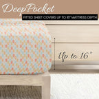 Linen Market Double-Brushed Patterned Microfiber Queen Sheet Set 4 Piece – Oeko-TEX Certified Ultra Soft & Wrinkle-Free - 16" Deep Pocket Sheets - Easy Care Queen Size - Fall Foliage Yellow