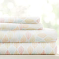 Linen Market Double-Brushed Patterned Microfiber Queen Sheet Set 4 Piece – Oeko-TEX Certified Ultra Soft & Wrinkle-Free - 16" Deep Pocket Sheets - Easy Care Queen Size - Fall Foliage Yellow