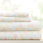 Linen Market Double-Brushed Patterned Microfiber Queen Sheet Set 4 Piece – Oeko-TEX Certified Ultra Soft & Wrinkle-Free - 16" Deep Pocket Sheets - Easy Care Queen Size - Fall Foliage Yellow