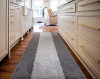 Custom Size Modern Runner Rug Carpet for Hallway Entryway Foyer Kitchen, Slip Resistant Latex Rubber Backed 31 inch Wide X Customized Length, Scroll Grey, 31 inch X 14 feet