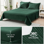 HYMOKEGE Emerald Green Twin XL Comforter Set Seersucker 5 Pieces, All Season Luxury Bed in a Bag for Bedroom, Bedding Set with Comforter, Sheets, Pillowcase & Sham