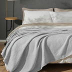 PHF 100% Cotton Waffle Weave Blanket Twin Size for Bed,Snag Proof Lightweight Breathable Moisture-Wicking Throw for Couch,Great for Layering in Cold Weather,Machine Washable,Home Decor Gift-Light Grey