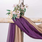 MIULEE Luxury Sheer Voile Elegant Topper Long Window Valance Solid Treatment Swags Drapes for Ceremony Wedding Canopy Bed 54" x 216" Plum Purple
