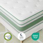 Novilla King Mattress, 12 Inch Hybrid Mattress in a Box, High Density Base Foam with Pocket Coils for a Cozy Sleep, Pain Relief, Medium Firm King Size Mattress, Pillow Top Mattress, Motion Isolation
