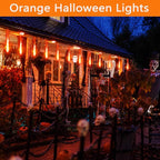 Kwaiffeo Halloween Yard Decorations: 16-Tube Meteor Shower Lights for Front Yard Halloween Fall Outdoor Decor, Equivalent to 2 Sets of 8-Tube, UL Plug