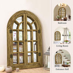 Bed Bath & Beyond Farmhouse Windowpane Arched Wall Mirror 20x30 - White