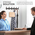 Matte Black Coat Rack Wall Mount – 17 Inch Stainless Steel Hook Rail with 6 Double Coat Hooks – Wall Mounted Entryway Organizer for Coats, Hats, Bags, Towels, Robes, Closet or Bathroom - 3 Pack