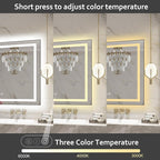 60"x 36" LED Bathroom Mirror with Black Frame, Bathroom Mirror with Lights Front and Backlit, Lighted Mirror Stepless Dimmable, Anti-Fog, Memory, LED Vanity Mirror with Lights 3 Colors