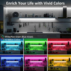 LAFULIT 10 PCS RGB Under Cabinet Lights Kit, App and Remote Control Led Strip Lights, Music Sync Color Changing Led Lights, Plug in Light for Cabinet, Counter, Shelf, Bookcase, 13ft