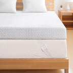 Subrtex 4 Inch Gel-Infused Memory Foam Mattress Topper,High Density Breathable Bed Topper Rayon Made from Bamboo Cover CertiPUR-US Certified, Queen, Topper with Cover