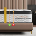 Full Size Mattress,12 Inch Full Mattress,Cooling Gel Memory Foam & Pocket Springs for Back Pain Relief,Pressure Relief & Motion Isolation,CertiPUR-US Certified,Medium Firm,54"x75"