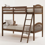 Storkcraft Long Horn Twin-Over-Twin Bunk Bed (Hazelnut)- GREENGUARD Gold Certified, Converts to 2 Individual Twin Beds