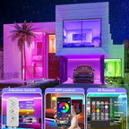 Led Strip Lights, 300ft/90m Long Smart Led Light Strips Music Sync 5050 RGB Color Changing Rope Lights,Bluetooth APP/IR Remote/Switch Box Control Led Lights for Bedroom,Home Decoration,Party,Festival