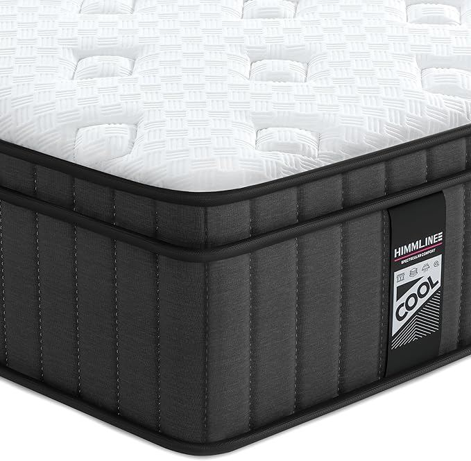 King Mattress, 12 Inch Hybrid Mattress in a Box with Gel Memory Foam and Pocket Spring, Medium Firm Feel, Cooler Sleep & Pressure Relief, 76 * 80 * 12, 120 Nights Risk-Free Trial