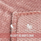 Exclusivo Mezcla Fleece Throw Blanket Extra Large, Super Soft and Warm Blankets for Couch, Sofa and Bed Waffle Textured, Cozy, Fuzzy and Lightweight (Dusty Pink, 50x70 Inches)